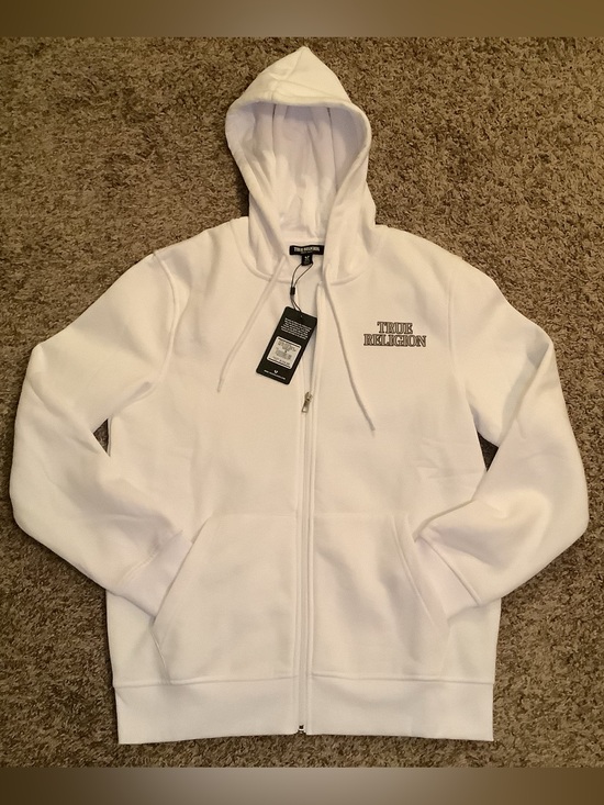 True Religion Other - True Religion - Horseshoe Filled Allover Print Zip Hoodie, color white, size: M